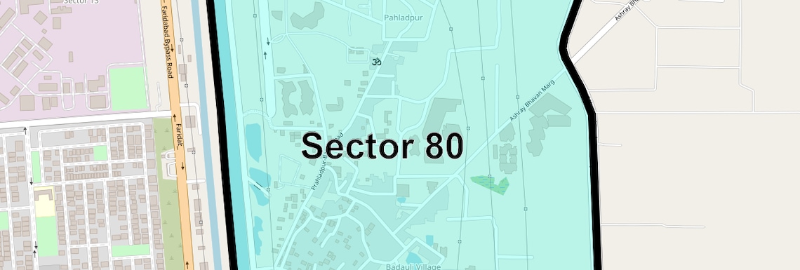 Location Map of Sector 80, Faridabad