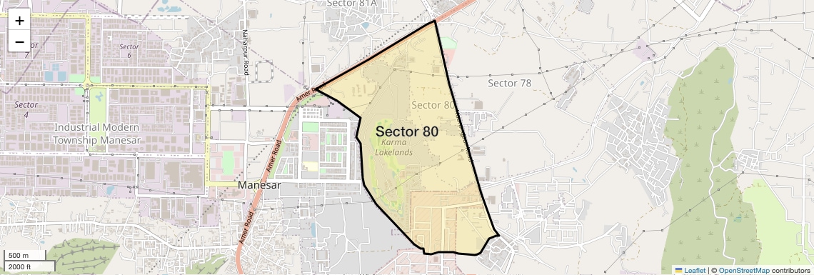 Location Map of Sector 80, Gurgaon