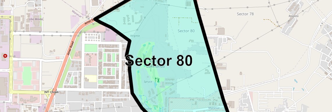 Location Map of Sector 80, Gurgaon