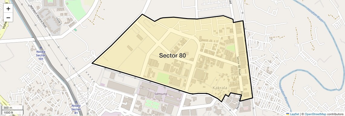 Location Map of Sector 80, Noida