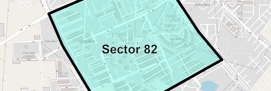 Location Map of Sector 82, Gurgaon