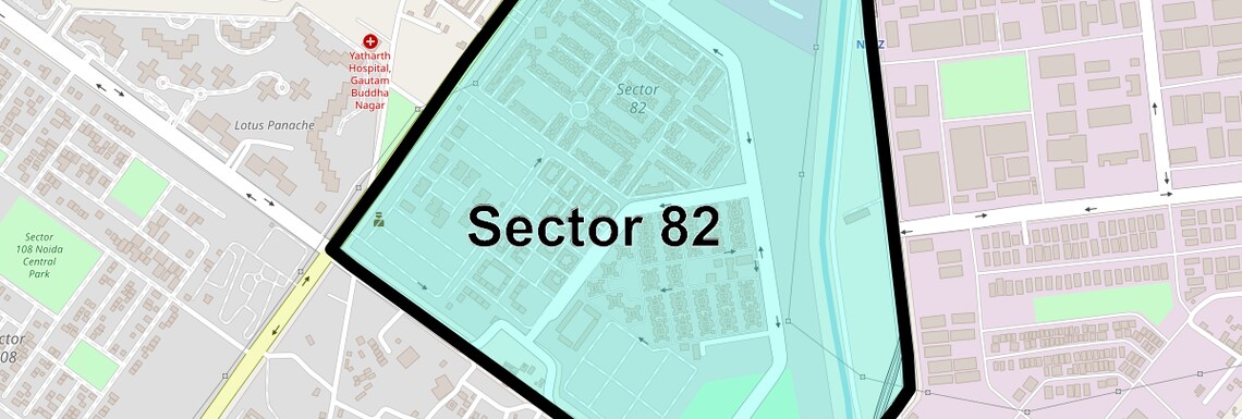 Location Map of Sector 82, Noida