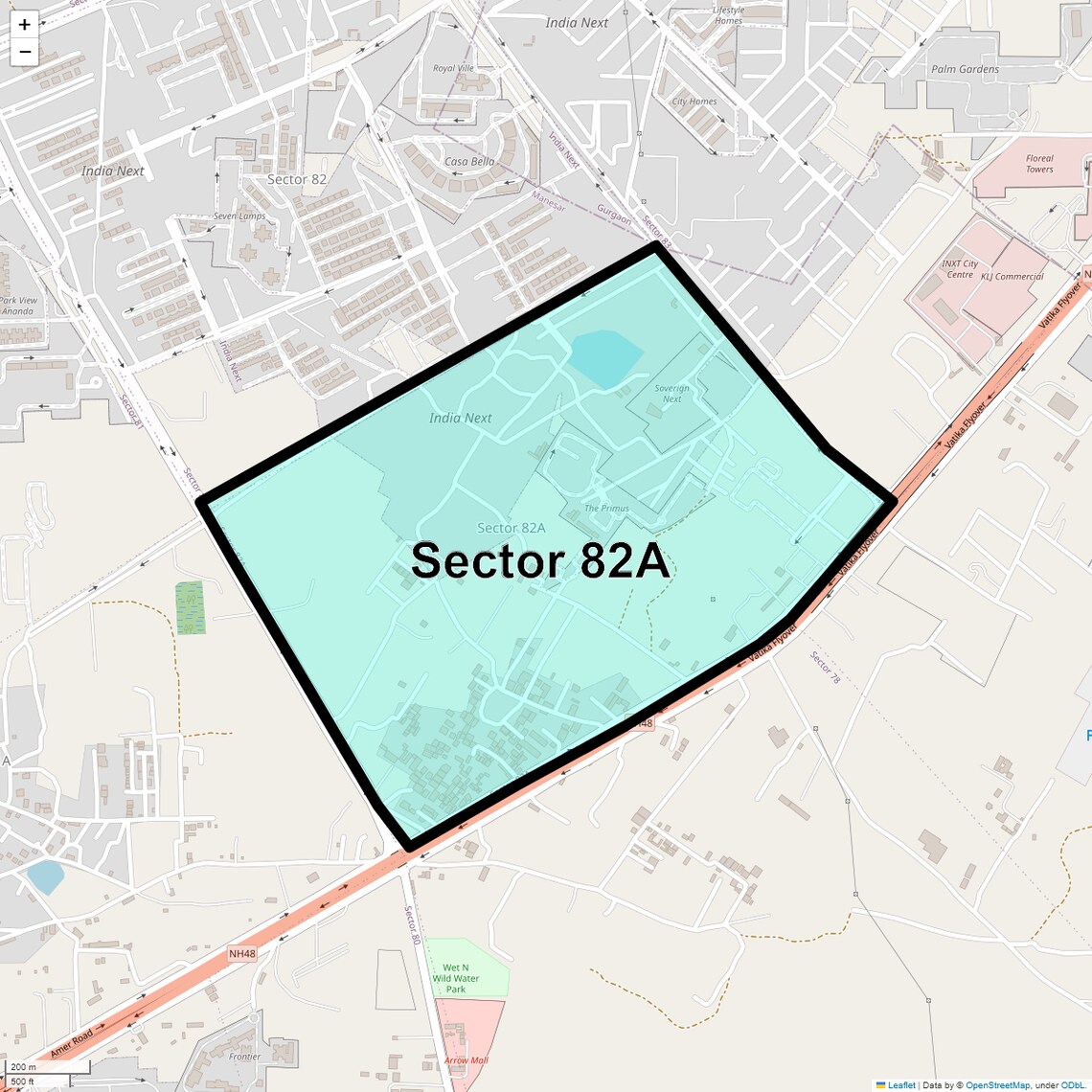 Location Map of Sector 82A, Gurgaon