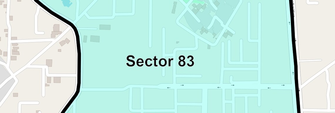 Location Map of Sector 83, Faridabad