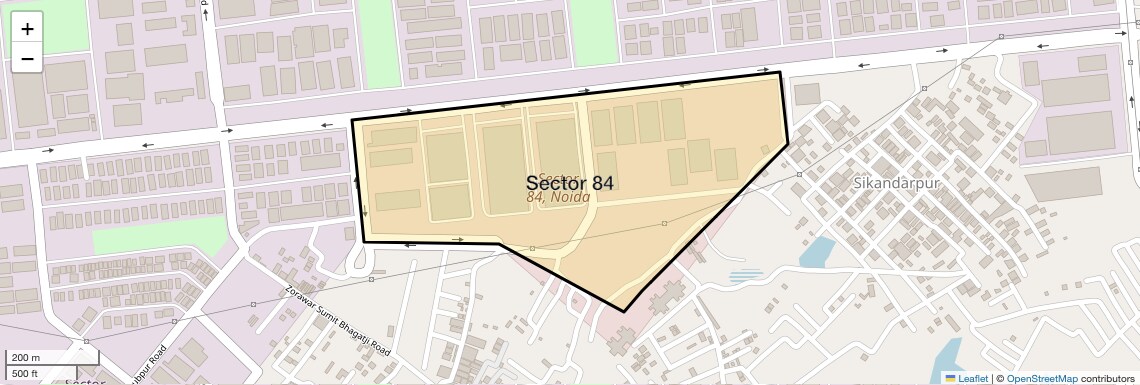 Location Map of Sector 84, Noida
