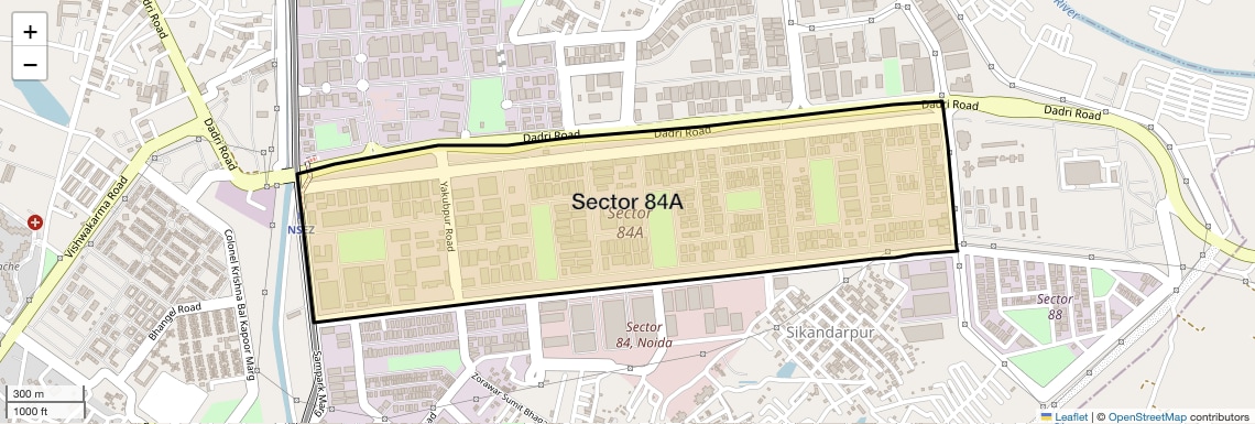 Location Map of Sector 84A, Noida