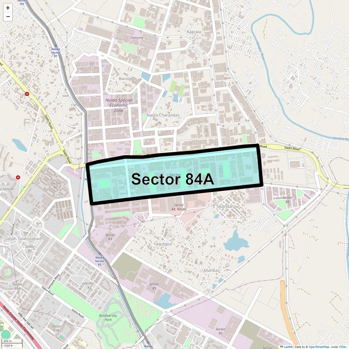 Location Map of Sector 84a, Noida