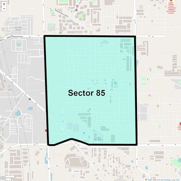 Location Map of Sector 85, Faridabad