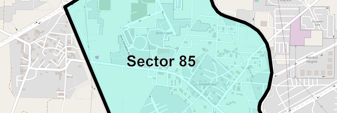 Location Map of Sector 85, Gurgaon