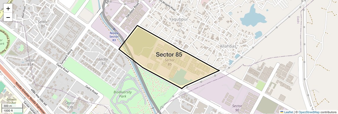 Location Map of Sector 85, Noida
