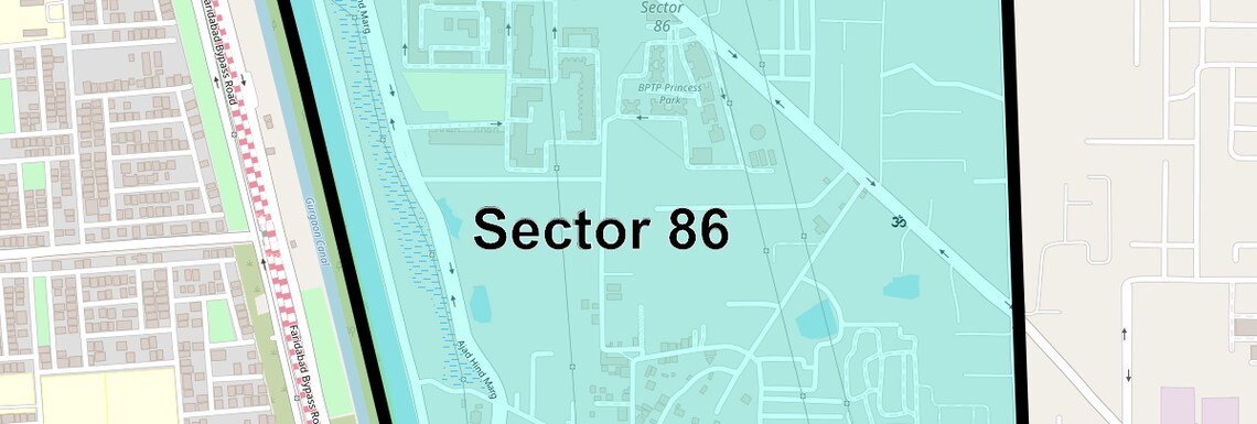 Location Map of Sector 86, Faridabad