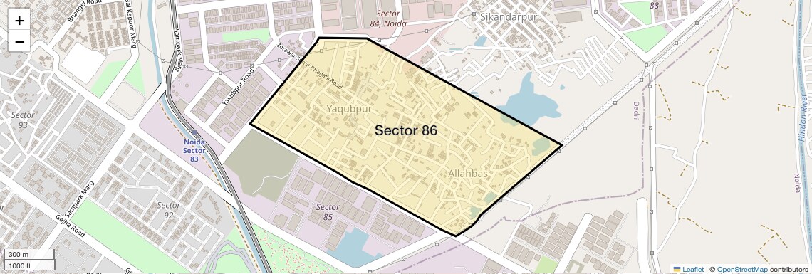 Location Map of Sector 86, Noida