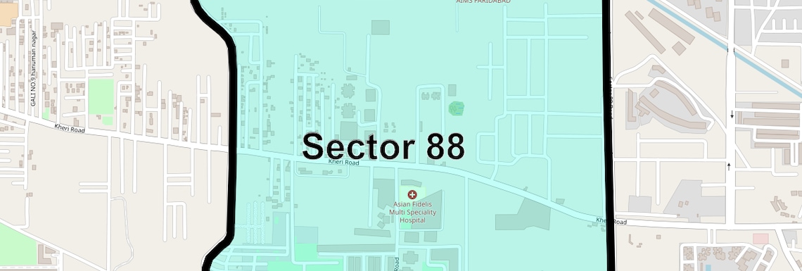 Location Map of Sector 88, Faridabad