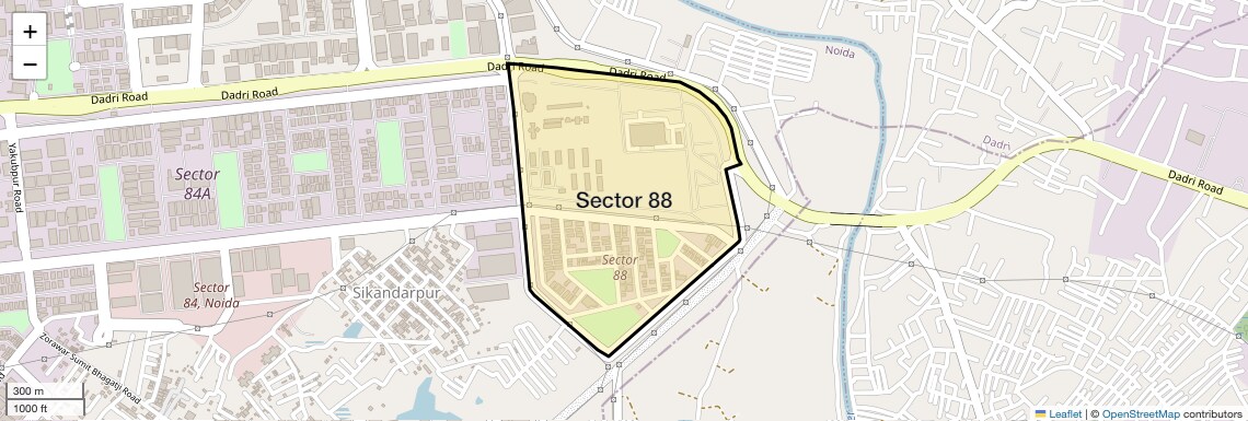 Location Map of Sector 88, Noida