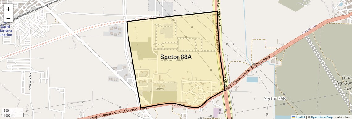 Location Map of Sector 88A, Gurgaon