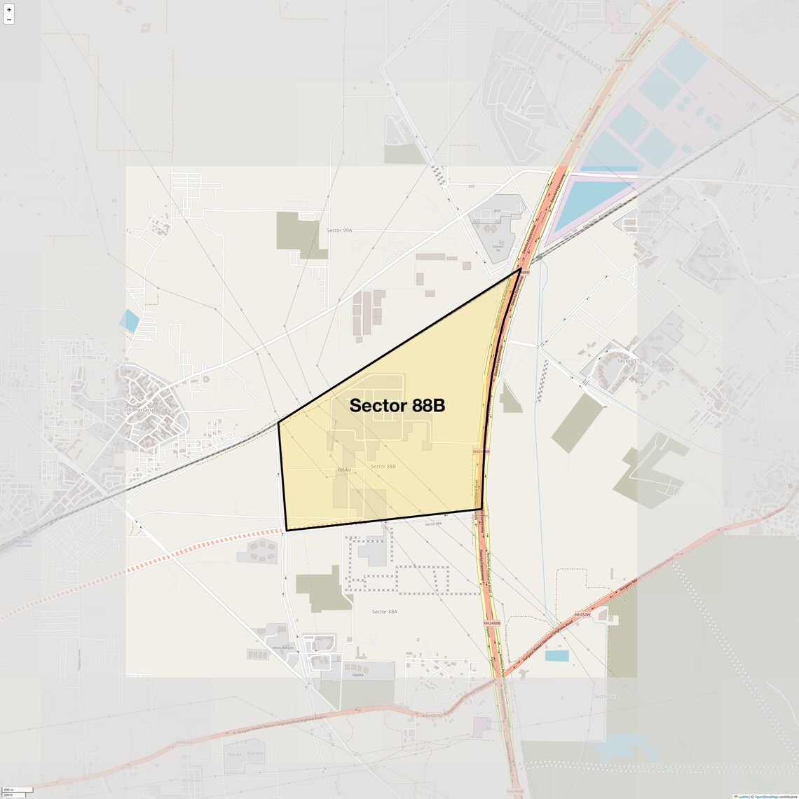 Location Map of Sector 88B, Gurgaon