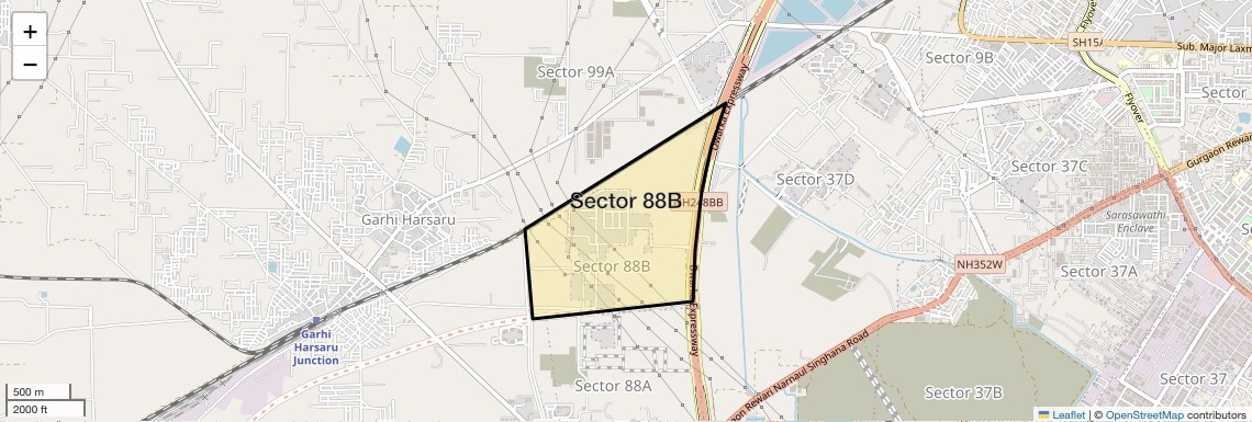 Location Map of Sector 88B, Gurgaon