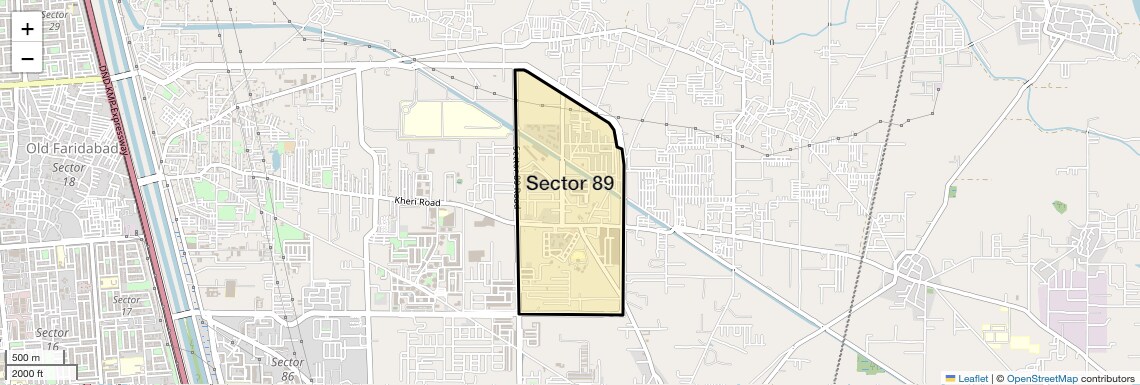 Location Map of Sector 89, Faridabad