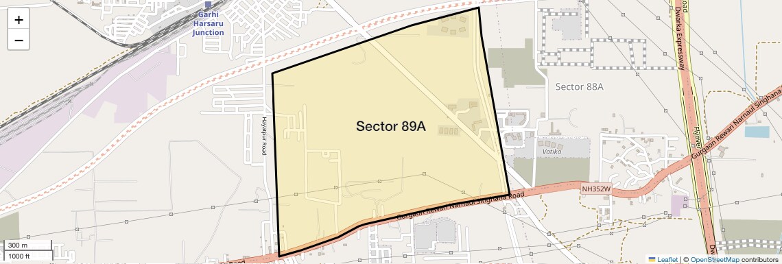 Location Map of Sector 89A, Gurgaon
