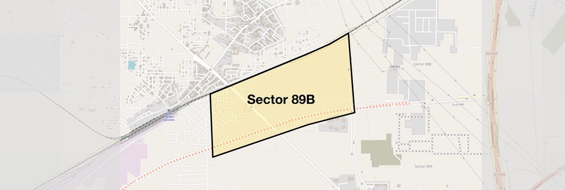 Location Map of Sector 89b, Gurgaon