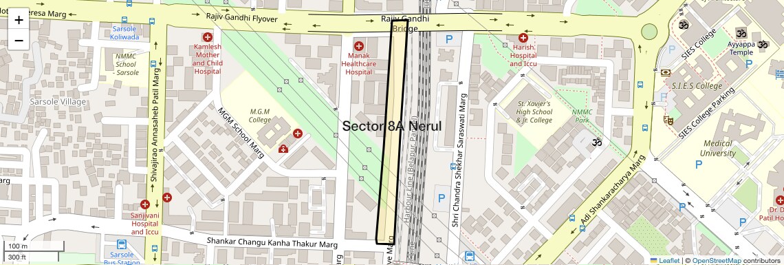 Location Map of Sector 8A Nerul, Navi Mumbai