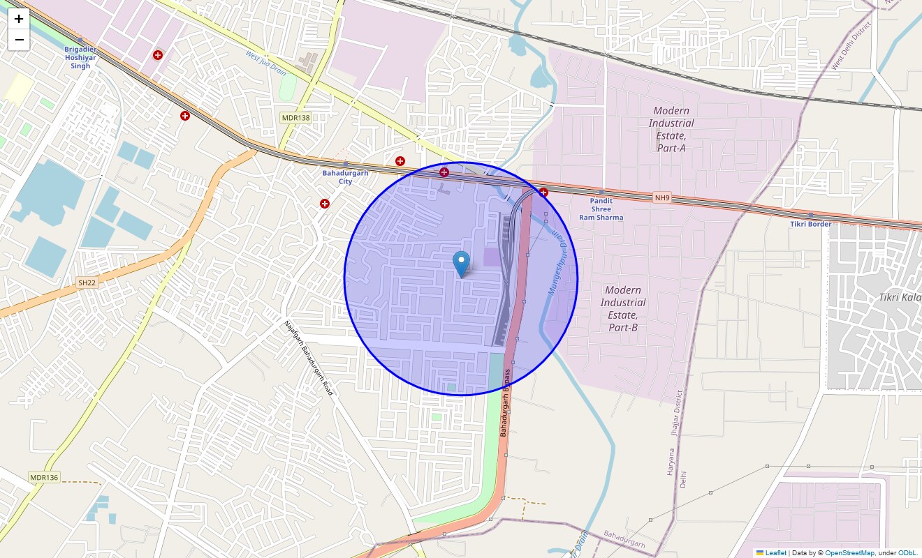 Location Map of Sector 9, Bahadurgarh
