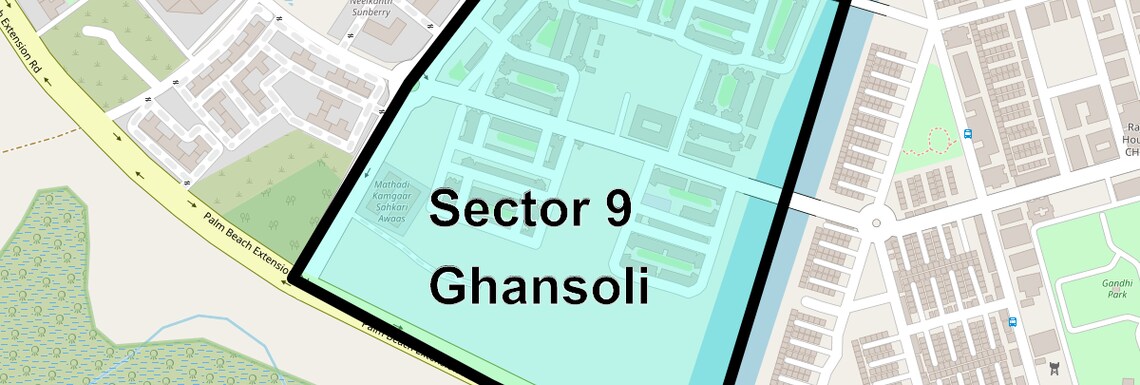 Location Map of Sector 9 Ghansoli, Navi Mumbai