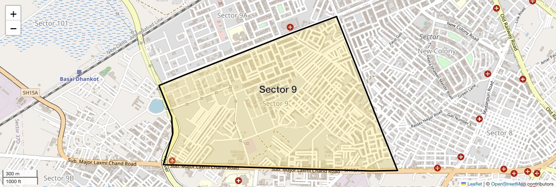 Location Map of Sector 9, Gurgaon