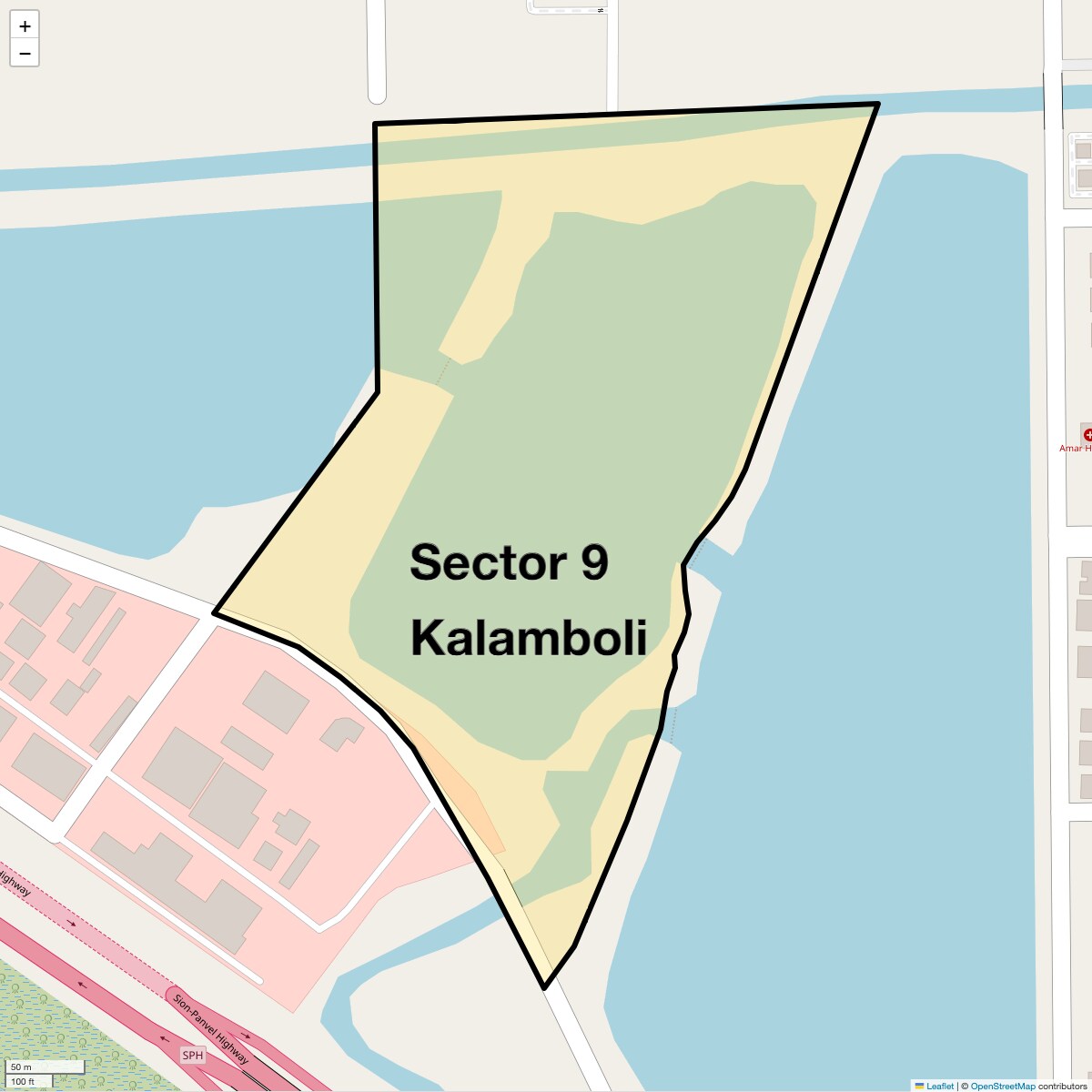 Location Map of Sector 9 Kalamboli, Navi Mumbai