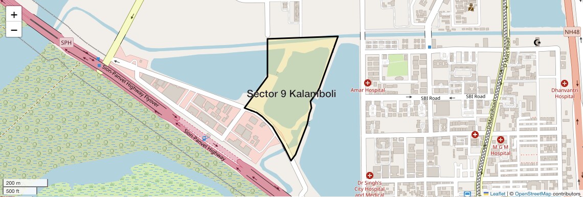 Location Map of Sector 9 Kalamboli, Navi Mumbai