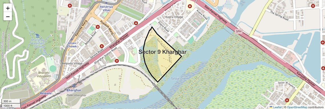Location Map of Sector 9 Kharghar, Navi Mumbai