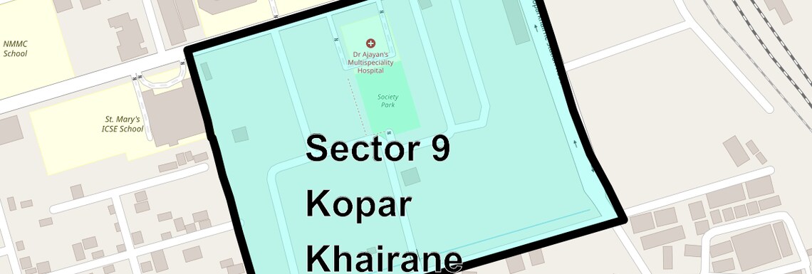 Location Map of Sector 9 Kopar Khairane, Navi Mumbai