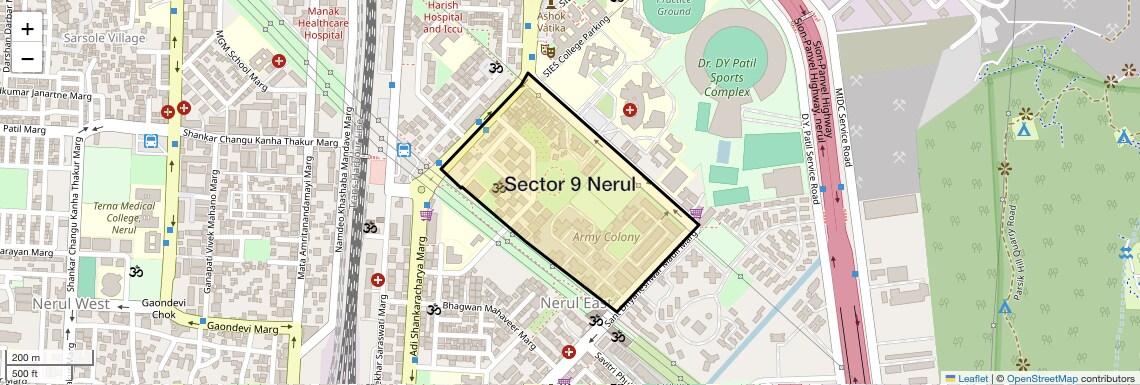 Location Map of Sector 9 Nerul, Navi Mumbai