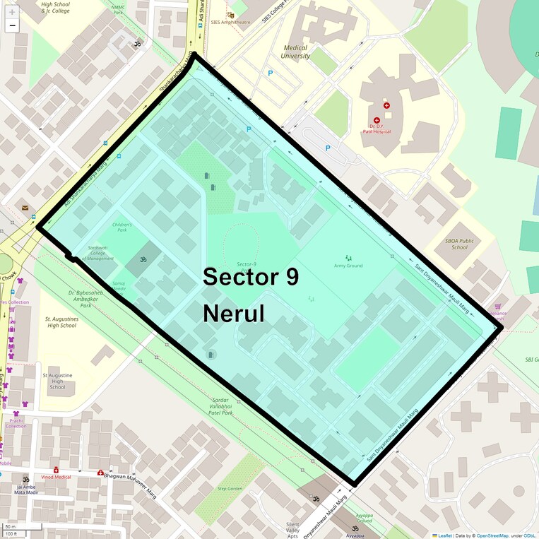 Location Map of Sector 9 Nerul