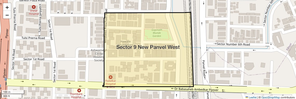 Location Map of Sector 9 New Panvel West, Navi Mumbai