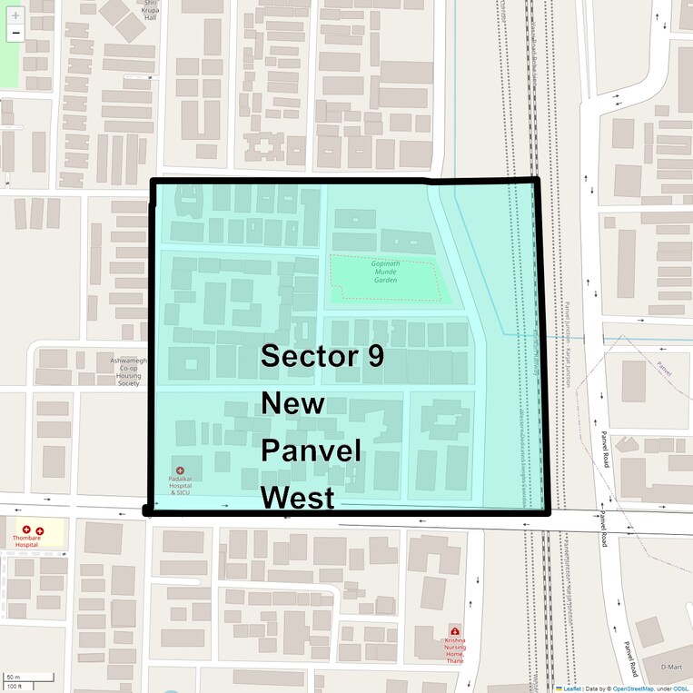 Location Map of Sector 9 New Panvel West
