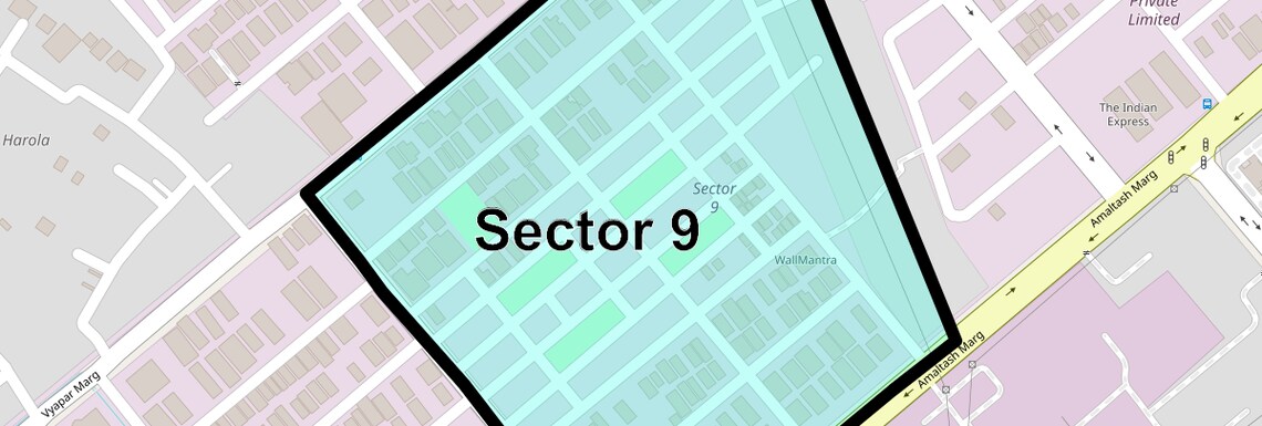 Location Map of Sector 9, Noida