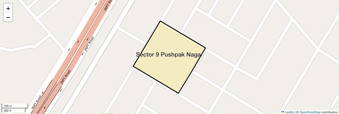 Location Map of Sector 9 Pushpak Nagar, Navi Mumbai