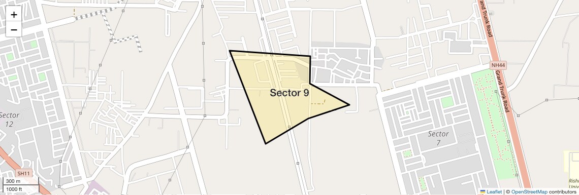Location Map of Sector 9, Sonipat