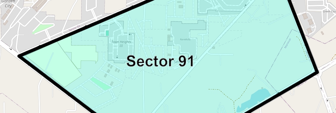 Location Map of Sector 91, Gurgaon