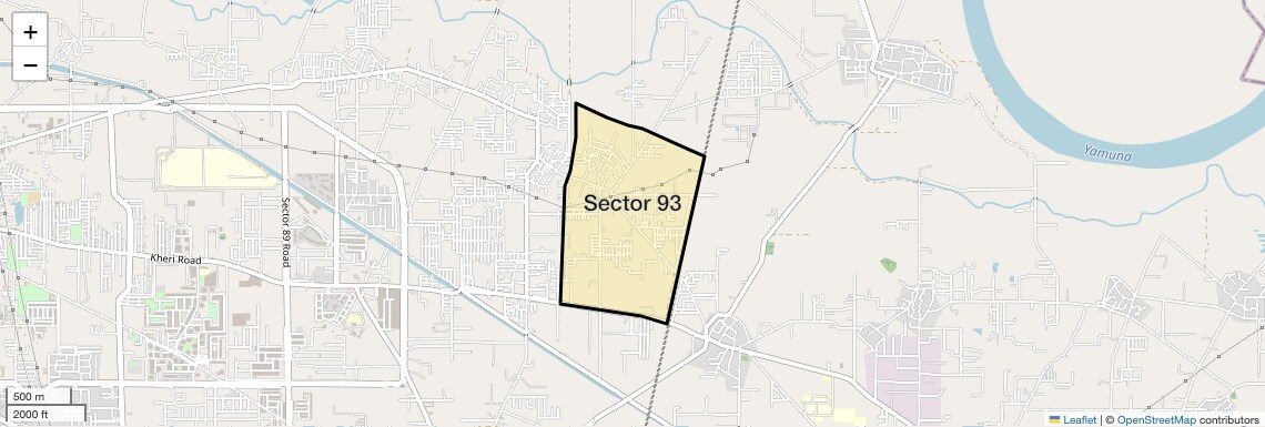 Location Map of Sector 93, Faridabad