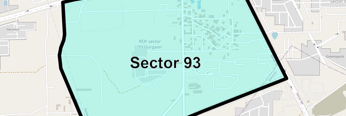 Location Map of Sector 93, Gurgaon