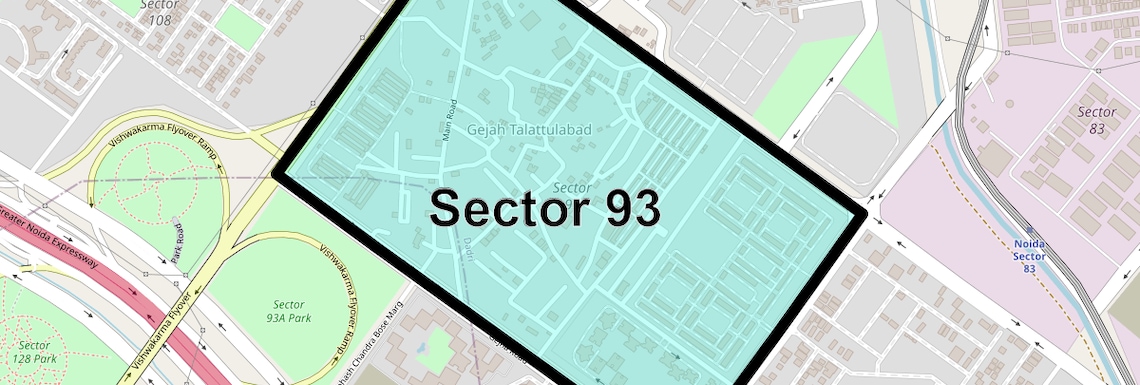 Location Map of Sector 93, Noida