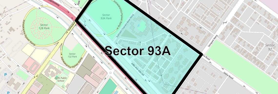 Location Map of Sector 93A, Noida