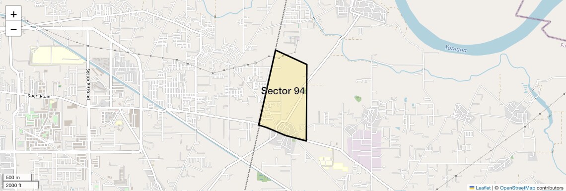 Location Map of Sector 94, Faridabad