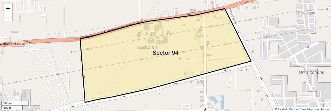 Location Map of Sector 94, Gurgaon