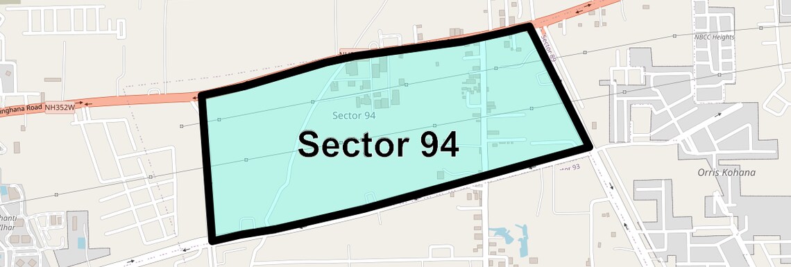 Location Map of Sector 94, Gurgaon