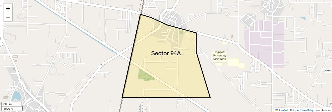 Location Map of Sector 94A, Faridabad
