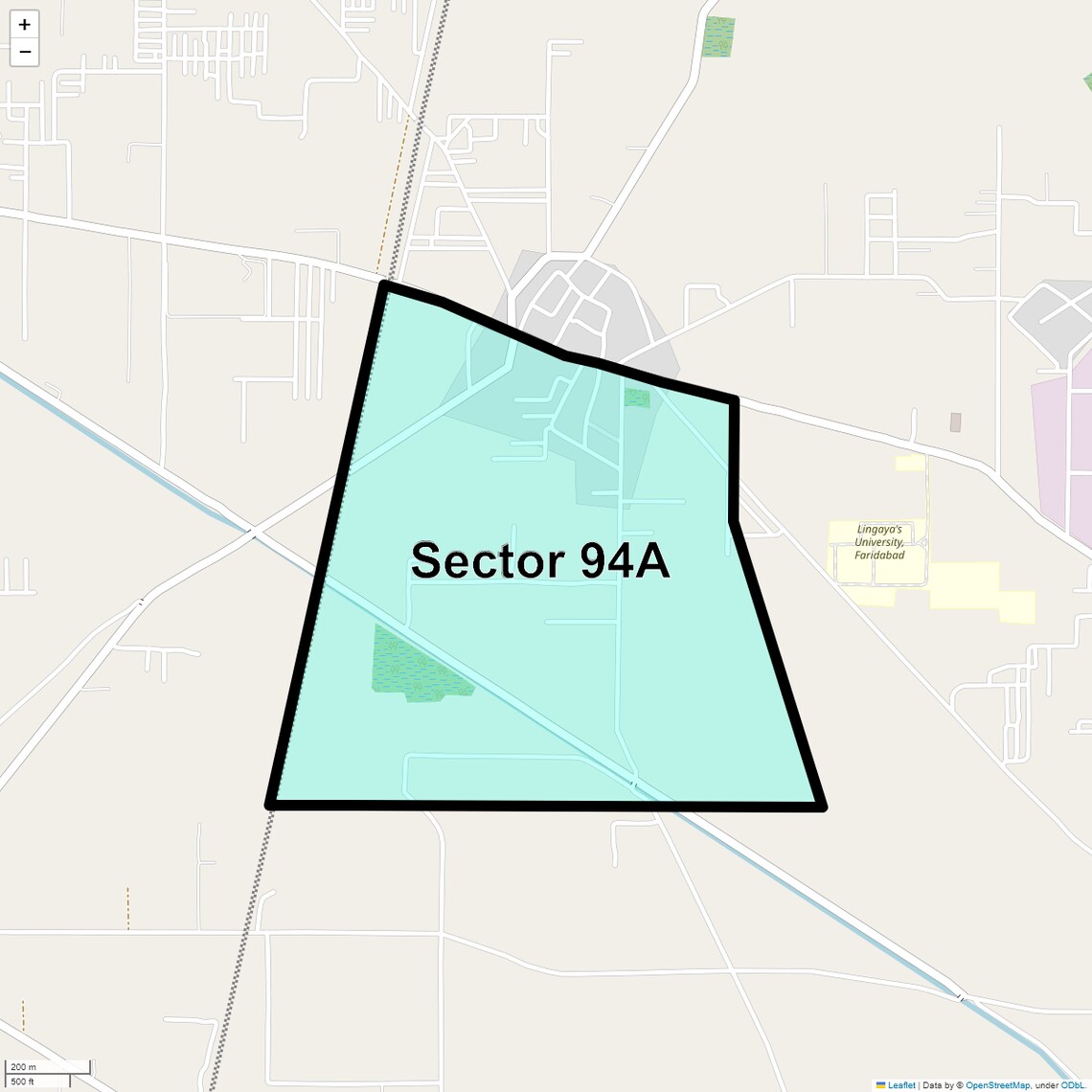 Location Map of Sector 94a, Faridabad