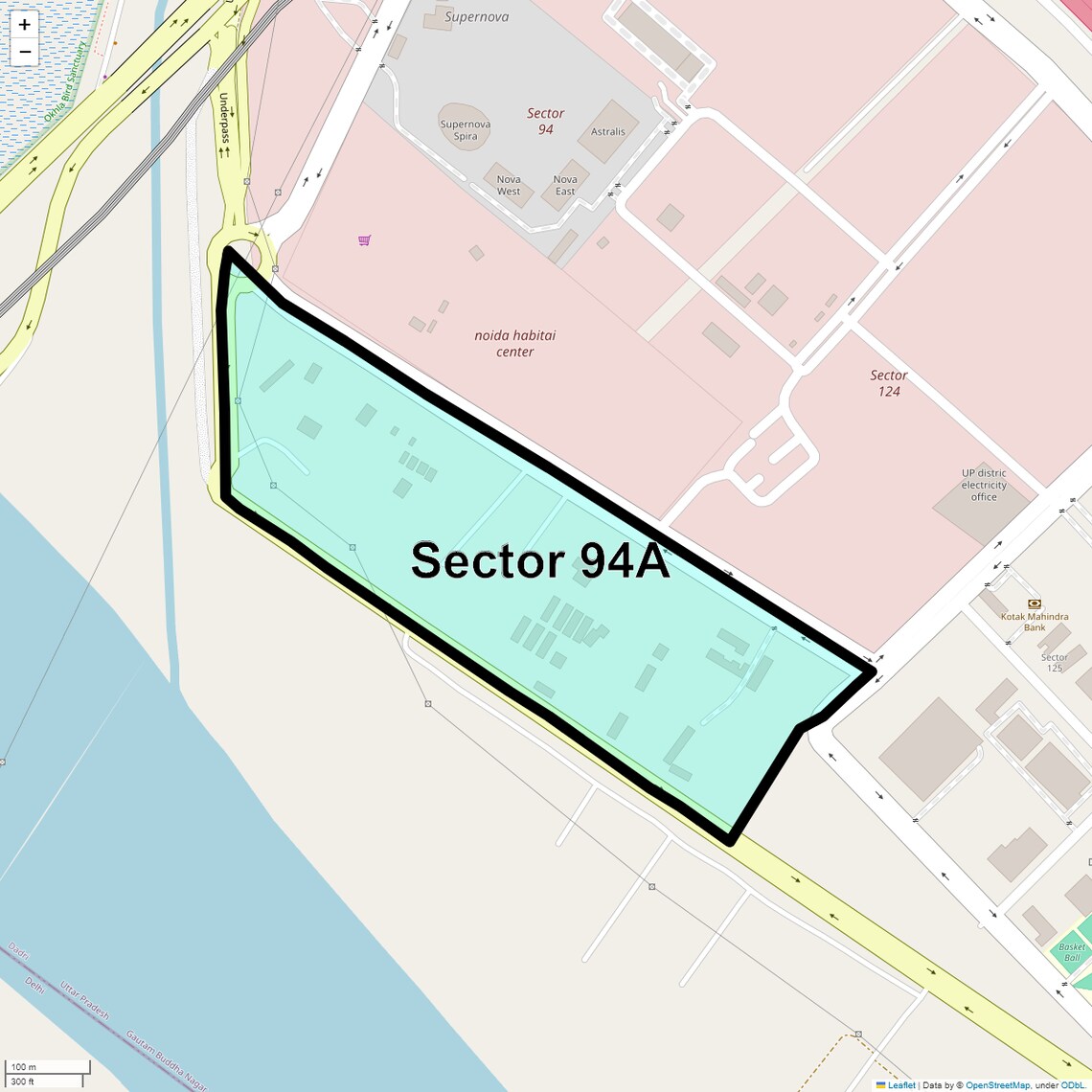 Location Map of Sector 94a, Noida